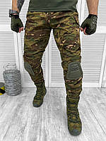 Тактические камуфляжные штаны мультикам из рип стопа с наколенниками , Боевые военные брюки мультикам Re niki