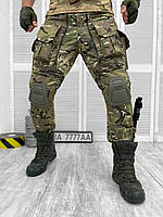 Штурмовые камуфляжные штаны рип стоп тактические с наколенниками , Боевые брюки мультикам военные Ambros trek