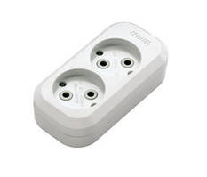 Колодка б/з 2 входи для подовжувача, Makel без заземлення, колодка 2 гнізда, на дві розетки