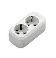 Колодка c/з 2 входи для подовжувача, Makel із заземленням, колодка 2 гнізда, на дві розетки