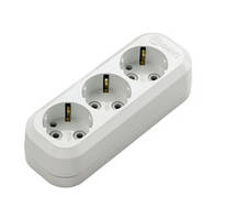 Колодка c/з 3 входи для подовжувача, Makel із заземленням, колодка 3 гнізда, на три розетки