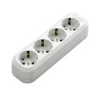 Колодка c/з 4 входи для подовжувача, Makel із заземленням, колодка 4 гнізда, на чотири розетки