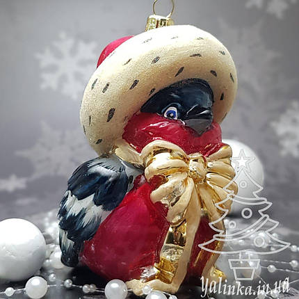 Скляна ялинкова іграшка снігур шапці Komozja Family Santa Claus, фото 1
