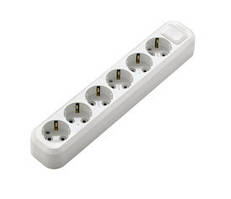 Колодка c/з 6 входів для подовжувача, Makel із заземленням, колодка 6 гнізд, на шість розеток