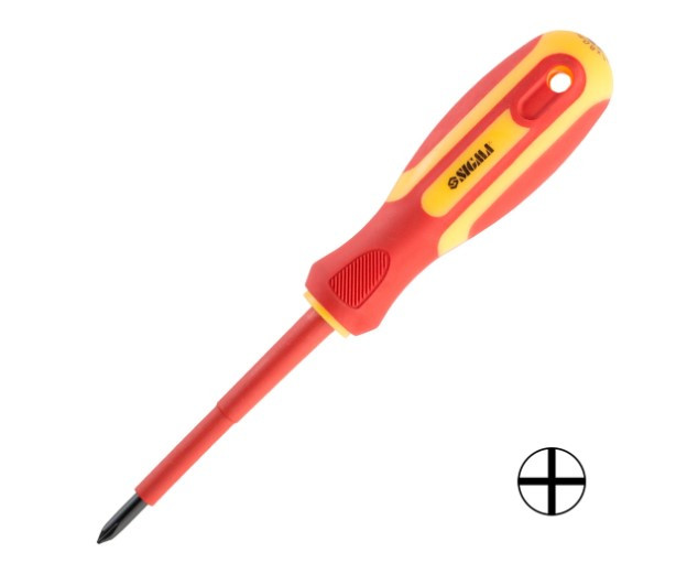 Викрутка діелектрична шліцова PH1 x 80 мм. 1000В CrV SIGMA 4008141