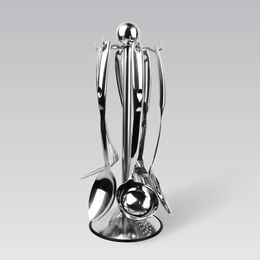 Набір кухонного приладдя з підставкою Maestro MR-1540, 7 предметів, з нержавіючої сталі