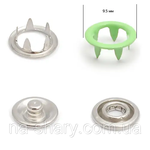 Кнопка BABY трикотажна 9,5 мм М'ятний (241), 100 шт Кнопка BABY трикотажна 9,5 мм М'ятний (241), 100 шт