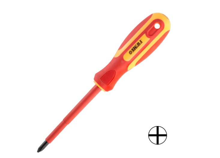 Викрутка діелектрична шліцова PH2 x 100 мм. 1000В CrV SIGMA 4008161