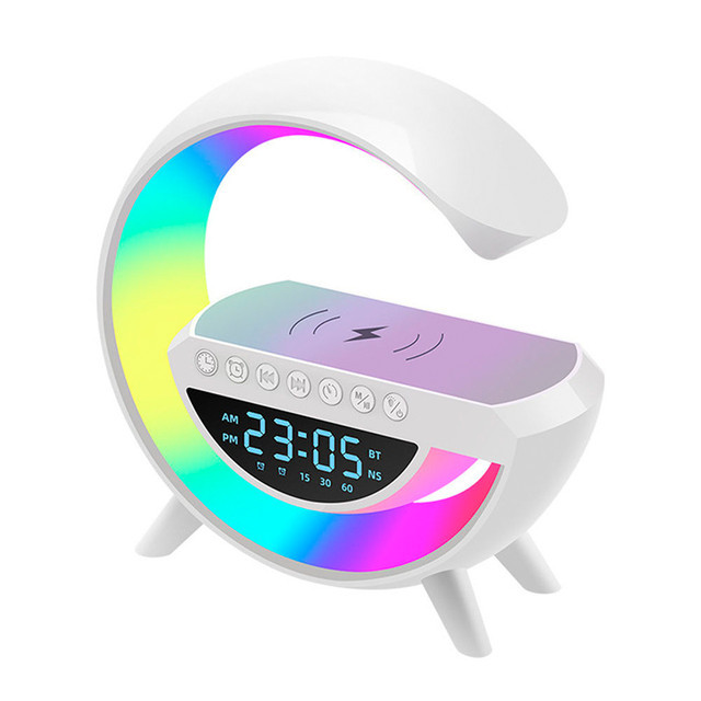 Ночник с Bluetooth колонкой беспроводной зарядкой и будильником Smart Light Sound Machine RGB BT3401 - фото 2 - id-p1935729051