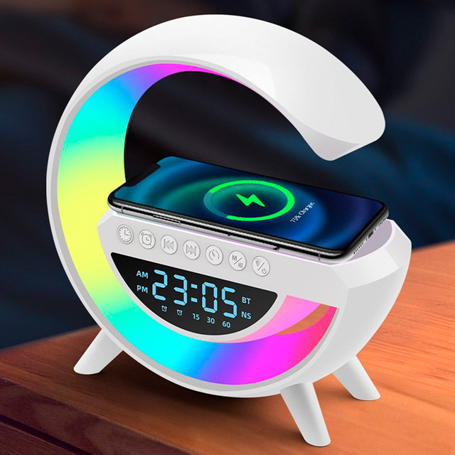 Ночник с Bluetooth колонкой беспроводной зарядкой и будильником Smart Light Sound Machine RGB BT3401 - фото 5 - id-p1935729051