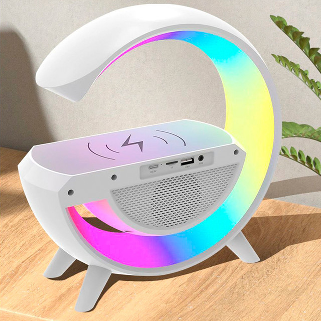 Ночник с Bluetooth колонкой беспроводной зарядкой и будильником Smart Light Sound Machine RGB BT3401 - фото 6 - id-p1935729051