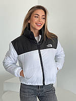 Женская весенняя куртка, короткая (плащовка + наполнитель); чёрный, графит, белый, зелёный, бежевый