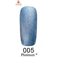 Гель-лак F.O.X gel-polish Platinum 005 блакитний 6 мл