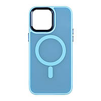 Чехол TPU+PC Color Chrome with Magsafe для iPhone 14 Цвет Blue