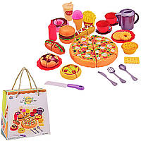 Набор продуктов "Фаст фуд" TY6016-1 (48шт/2) пицца,бургер,хот-доги,десерты,посуда,в кор.21*10*21 см