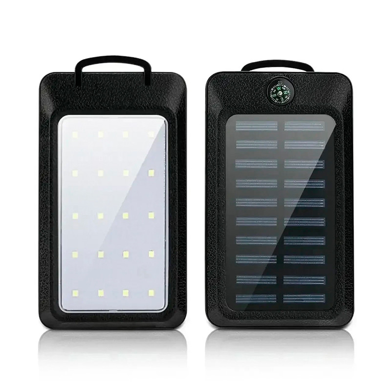 Портативний акумулятор ліхтарик на сонячній батареї No5 808 | Solar Power Bank 20000mAh, фото 1