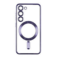 Чехол TPU Metallic Full Camera with Magsafe для Samsung Galaxy S23 Ultra Цвет Dark Purple