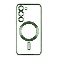 Чехол TPU Metallic Full Camera with Magsafe для Samsung Galaxy S23 Ultra Цвет Green