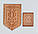 Герб України дерев'яний на підставці коричневий 14.5*9см, фото 3