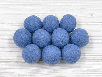 Кульки з вовни 2,5 см - колір №22 Блакитний