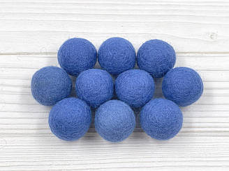 Кульки з вовни 2,5 см - колір №23 Синій