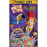 Сухий сніданок Kellogg's Froot Loops Berry-licious Willy Wonka Cereal 348g