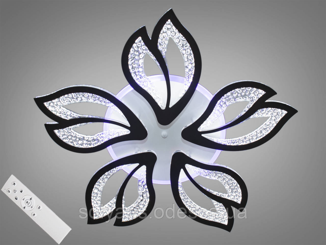 Стельова світлодіодна люстра з димером 85W. MX2546/5BK LED 3color dimmer, фото 1