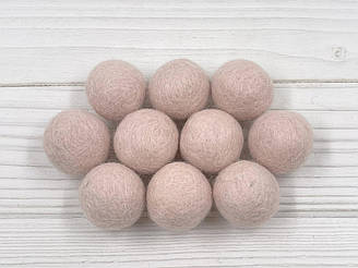 Кульки з вовни 2,5 см - колір №30 Блідо-рожевий