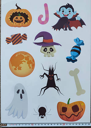 Вінілові наклейки на стіну в офіс Happy Halloween party ( лист 40 х 58 см) Б434, фото 4