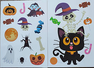 Вінілові наклейки на стіну в офіс Happy Halloween party ( лист 40 х 58 см) Б434, фото 1