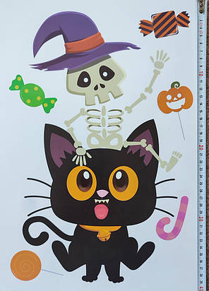 Вінілові наклейки на стіну в офіс Happy Halloween party ( лист 40 х 58 см) Б434, фото 3
