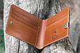 Гаманець чоловічий шкіряний компактний на внутрішній кнопці "Герб України". Колір коричневий, фото 3