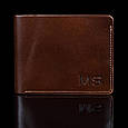 Гаманець чоловічий шкіряний компактний на внутрішній кнопці "Класик" з з можливістю персоналізації, фото 2