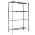 Стелаж виробничий з нержавіючої сталі на 4 полиць, глибина 400, для ресторана пекарні магазина, фото 6