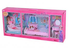 Ігровий набір ляльки з меблями (CT 054). Ляльки з меблями ванна та спальня