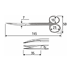 Ножиці анатомічні Metzenbaum, 14,5 см , гострий/гострий, загнуті, J-22-281, фото 2