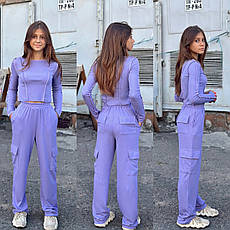 Костюм для дівчинки рубчик топ+карго Кріс| на ріст 134-160р., фото 4