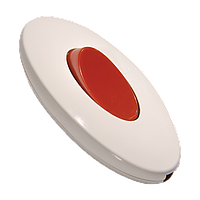 Выключатель для бра Makel, белый с красной клавишей Макел, навесной, кнопка, для светильника