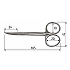 Ножиці вигнуті Iris 10,5 см, гострий/гострий, N0907, фото 2