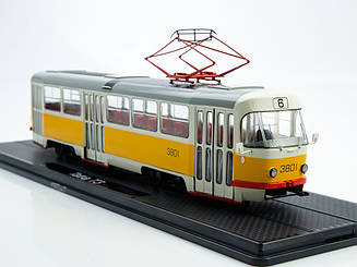Модель Трамвай Tatra T3SU маршрут №6 біло-жовтий | SSM