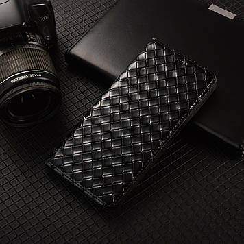 Чохол для Samsung J7 (2015) J700 з натуральної шкіри протиударний магнітний книжка з підставкою "VENETTA" Чорний