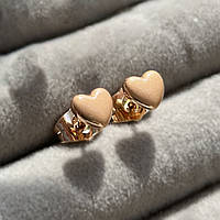 Женские сережки в виде сердец из медсплава в позолоте 18К Xuping