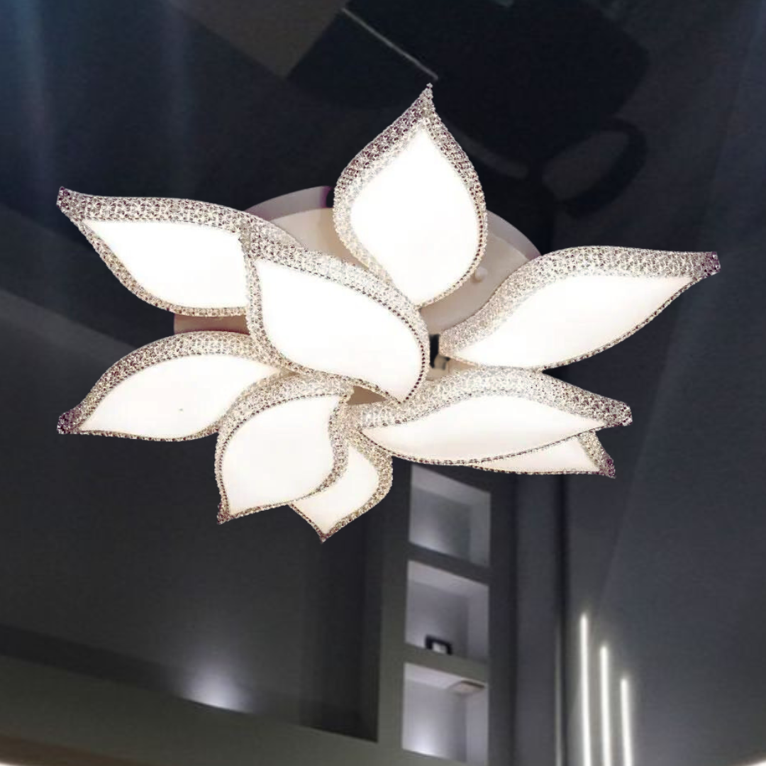 Велика світлодіодна люстра з пультом Diasha 130W до 20 м² колір Білий MX2346/6+3WH dimmer