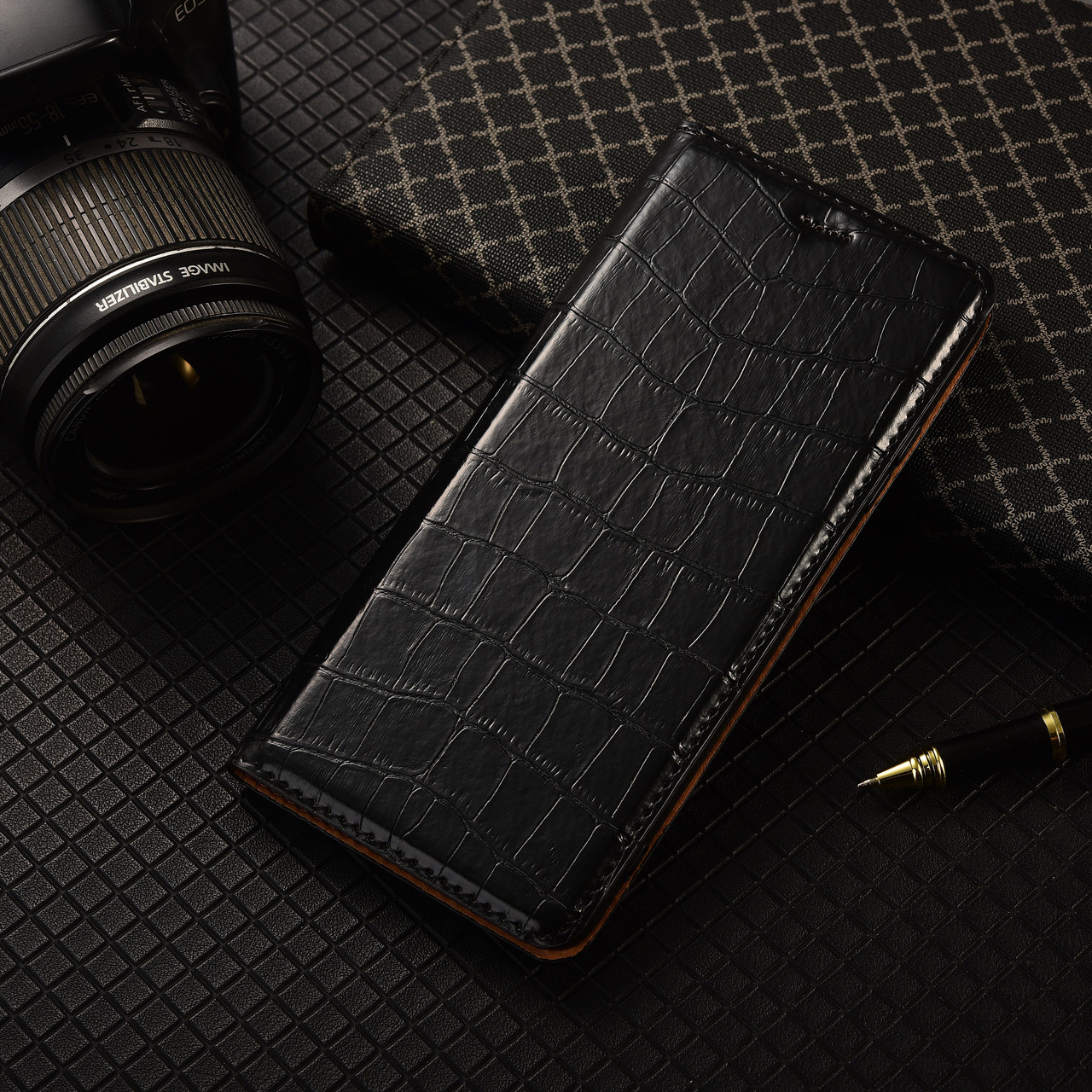 Чохол для Sony Xperia Z3 D6633 з натуральної шкіри протиударний магнітний книжка з підставкою "LUXOR" Чорний