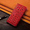 Чохол для Lenovo P2 з натуральної шкіри протиударний магнітний книжка з підставкою "CROCOHEAD" "Холика крокодила" — червоний, фото 2