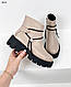 Жіночі черевики моко натуральна шкіра на чорній підошві Демі, фото 10