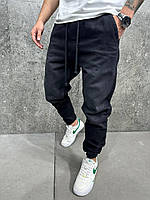 Темно-сірі джинси джогери чоловічі вільні на манжетах