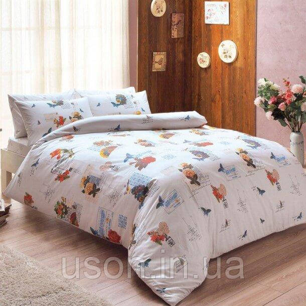 Комплект постільної білизни Tac ранфорс євро розмір Lenny Red, фото 1