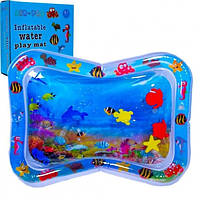 Надувной детский водяной коврик AIR PRO inflatable water play mat с рыбками
