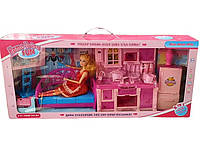 Игровой набор для девочки Кукла, мебель, кухня на батарейках (CT 049)